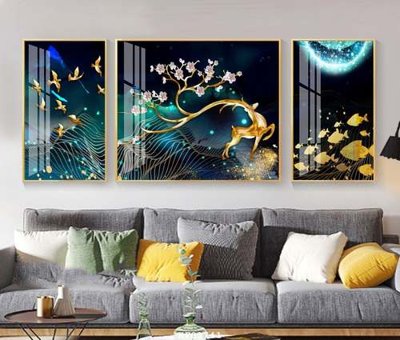 File tranh File tranh hiện đại pha lê gương KF83741 (gốc) chủ đề trừu tượng