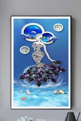 Download file gốc File tranh hiện đại pha lê gương KF83748 (in lụa) cao cấp