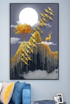 File tranh File tranh hiện đại pha lê gương KF83903 (gốc) chủ đề động vật