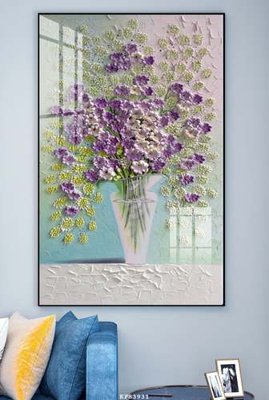 File gốc File tranh hiện đại pha lê gương KF83931 (in lụa) họa tiết 3D