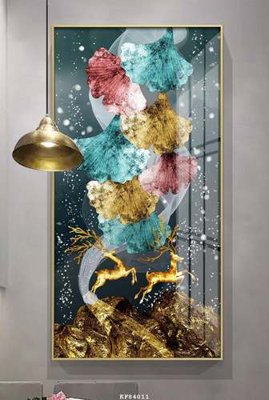 File in trần File tranh hiện đại pha lê gương KF84011 (file gốc) chủ đề vũ trụ