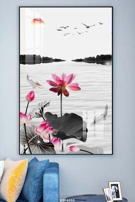 File in mica File tranh hiện đại pha lê gương KF84058 (bản gốc) làm vách ngăn