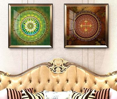 File in lụa File tranh hiện đại pha lê gương KF84079 (hoa văn) File tranh hiện đại pha lê gương KF84079