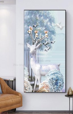 File tranh File tranh hiện đại pha lê gương KF90019 (bản gốc) in lụa 3D