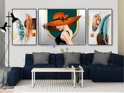 File tranh File tranh hiện đại pha lê gương KF90027 (bản gốc) treo tường