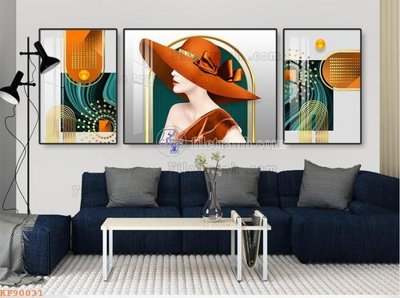 File in lụa File tranh hiện đại pha lê gương KF90031 (hoa văn) File tranh hiện đại pha lê gương KF90031