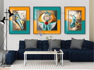 File tranh File tranh hiện đại pha lê gương KF90047 (gốc) chủ đề thành phố