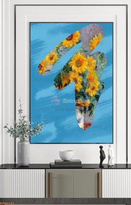 Download file gốc File tranh hiện đại pha lê gương KF90141 (in lụa) tranh 3D