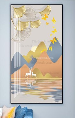 File gốc File tranh hiện đại pha lê gương KF90146 (in mica) cắt laser