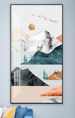 File ảnh File tranh hiện đại pha lê gương KF90180 (gốc) trang trí khách sạn