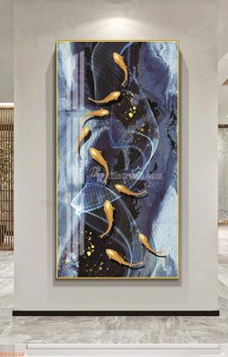 Hình ảnh file gốc in lụa File tranh hiện đại pha lê gương KF90226