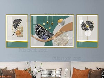 File in lụa File tranh hiện đại pha lê gương KF90294 (tân cổ điển) File tranh hiện đại pha lê gương KF90294