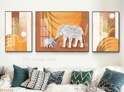 File gốc in mica File tranh hiện đại pha lê gương KF90296 chất lượng