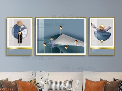 Hình ảnh file gốc in lụa File tranh hiện đại pha lê gương KF90342