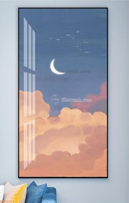 File gốc File tranh hiện đại pha lê gương KF90354 (PNG) không nền chất lượng