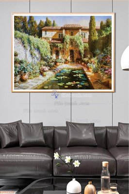 Hình ảnh file gốc in lụa File tranh hiện đại pha lê gương KF90376