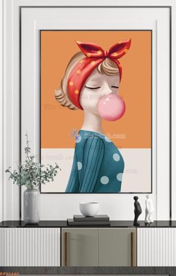 File in ấn File tranh hiện đại pha lê gương KF90446 chuyên nghiệp