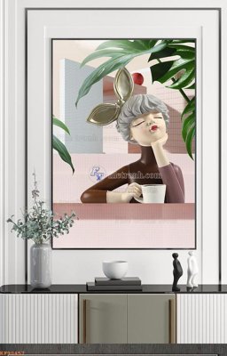 File in ấn File tranh hiện đại pha lê gương KF90457 chuyên nghiệp