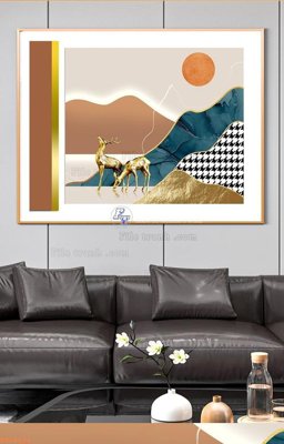 File in trần File tranh hiện đại pha lê gương KF90574 (file gốc) phong thủy