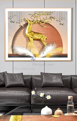 File tranh in trần 3D File tranh hiện đại pha lê gương KF90590 (ảnh gốc)