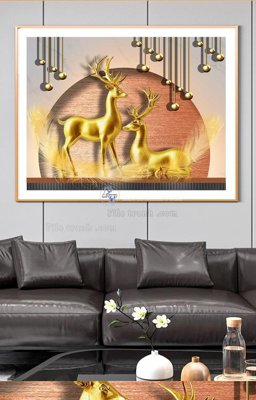 File tranh File tranh hiện đại pha lê gương KF90591 (bản gốc) treo quán cafe