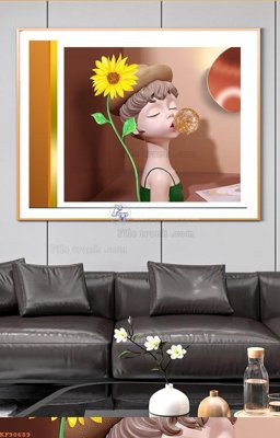 File ảnh File tranh hiện đại pha lê gương KF90689 (gốc) in PP, decal