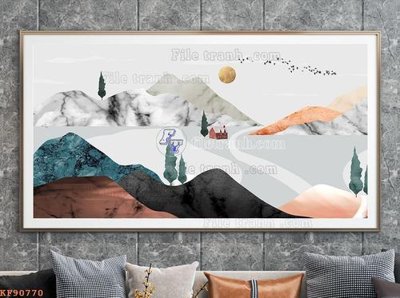 File tranh quảng cáo File tranh hiện đại pha lê gương KF90770 (download file gốc)