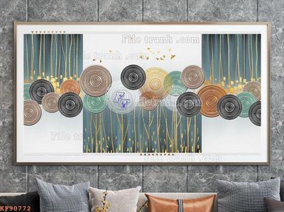 File tranh File tranh hiện đại pha lê gương KF90772 (bản gốc) treo quán cafe