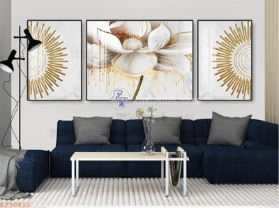 File tranh File tranh hiện đại pha lê gương KF90812 (bản gốc) in lụa dán tường