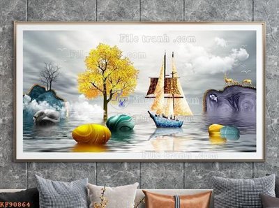 Download file tranh File tranh hiện đại pha lê gương KF90864 (file gốc PSD)