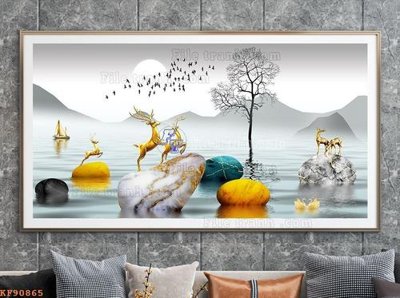 File gốc File tranh hiện đại pha lê gương KF90865 (trang trí) phòng trẻ em