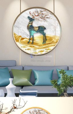 File gốc File tranh hiện đại pha lê gương KF90906 (in lụa) trang trí tường