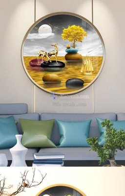 File ảnh File tranh hiện đại pha lê gương KF90918 (gốc) in PP, decal