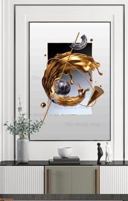 File gốc File tranh hiện đại pha lê gương KF90951 (trang trí) phòng ngủ