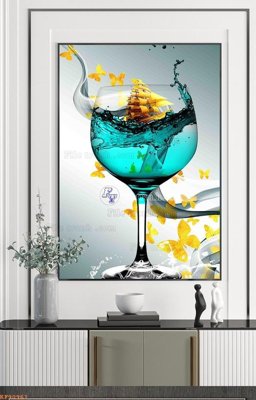 File in trần File tranh hiện đại pha lê gương KF90961 (bản gốc) phong cảnh