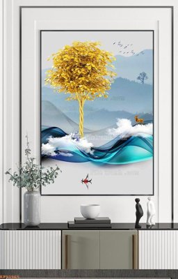 File gốc File tranh hiện đại pha lê gương KF90965 (in 3D) cho trang trí