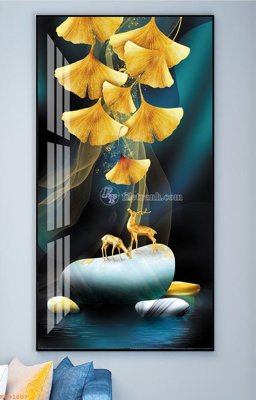 File gốc File tranh hiện đại pha lê gương KF91007 (in lụa) tranh thuận buồm