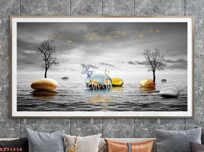 File tranh File tranh hiện đại pha lê gương KF91034 (gốc) chủ đề trẻ em