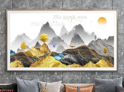 File tranh File tranh hiện đại pha lê gương KF91061 (ảnh gốc) in trần xuyên sáng
