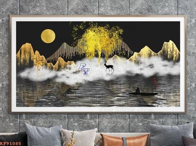 File in ấn cao cấp File tranh hiện đại pha lê gương KF91085 (file gốc)