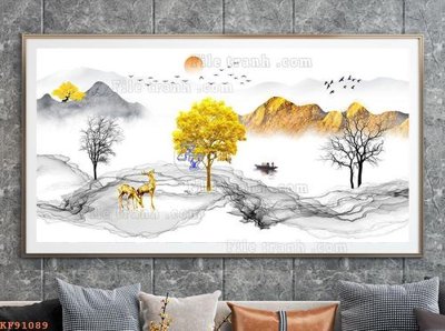 File gốc File tranh hiện đại pha lê gương KF91089 (vector) cho in ấn