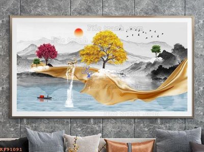 File in trần File tranh hiện đại pha lê gương KF91091 (bản gốc) trời sao