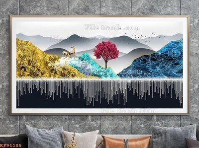 Tệp tin gốc File tranh hiện đại pha lê gương KF91105 (dùng cho in ấn) chuyên nghiệp