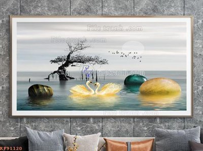 File tranh File tranh hiện đại pha lê gương KF91120 (bản gốc) treo phòng ăn