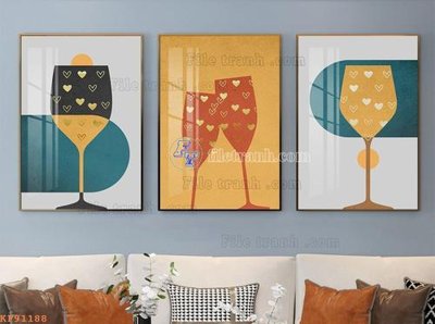 File tranh File tranh hiện đại pha lê gương KF91188 (gốc) in film