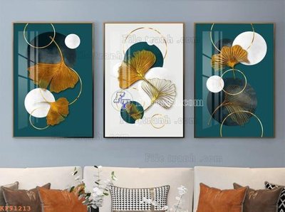 File in ấn File tranh hiện đại pha lê gương KF91213 chuyên nghiệp