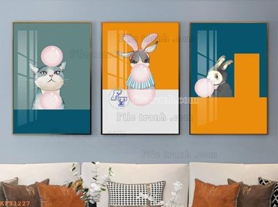 File tranh File tranh hiện đại pha lê gương KF91227 (bản gốc) in canvas
