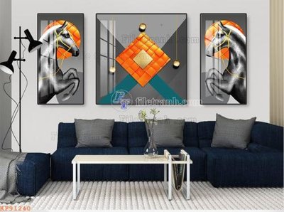 File in trần File tranh hiện đại pha lê gương KF91240 (bản gốc) hoa văn