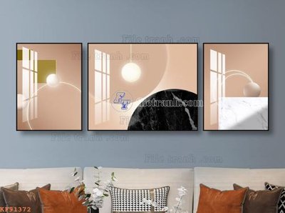 File in mica File tranh hiện đại pha lê gương KF91372 (bản gốc) làm vách ngăn