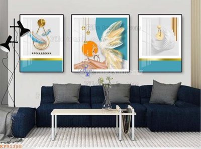 File tranh File tranh hiện đại pha lê gương KF91388 (bản gốc) in lụa 3D